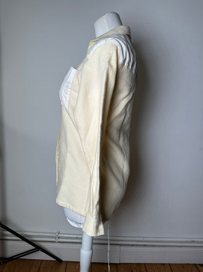 Vintage Dior Wool Satin Shirt Jacket Cream Ivory