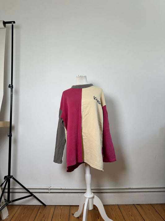 Vintage Kansai Yamamoto Men's Cotton Pullover Cream Rust Grey M