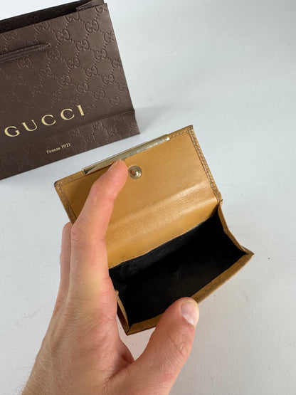Vintage Gucci Monogram Leather wallet gold
