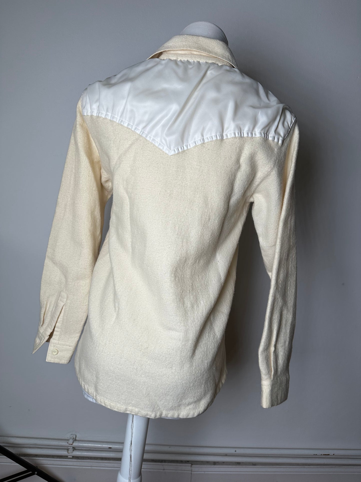 Vintage Dior Wool Satin Shirt Jacket Cream Ivory