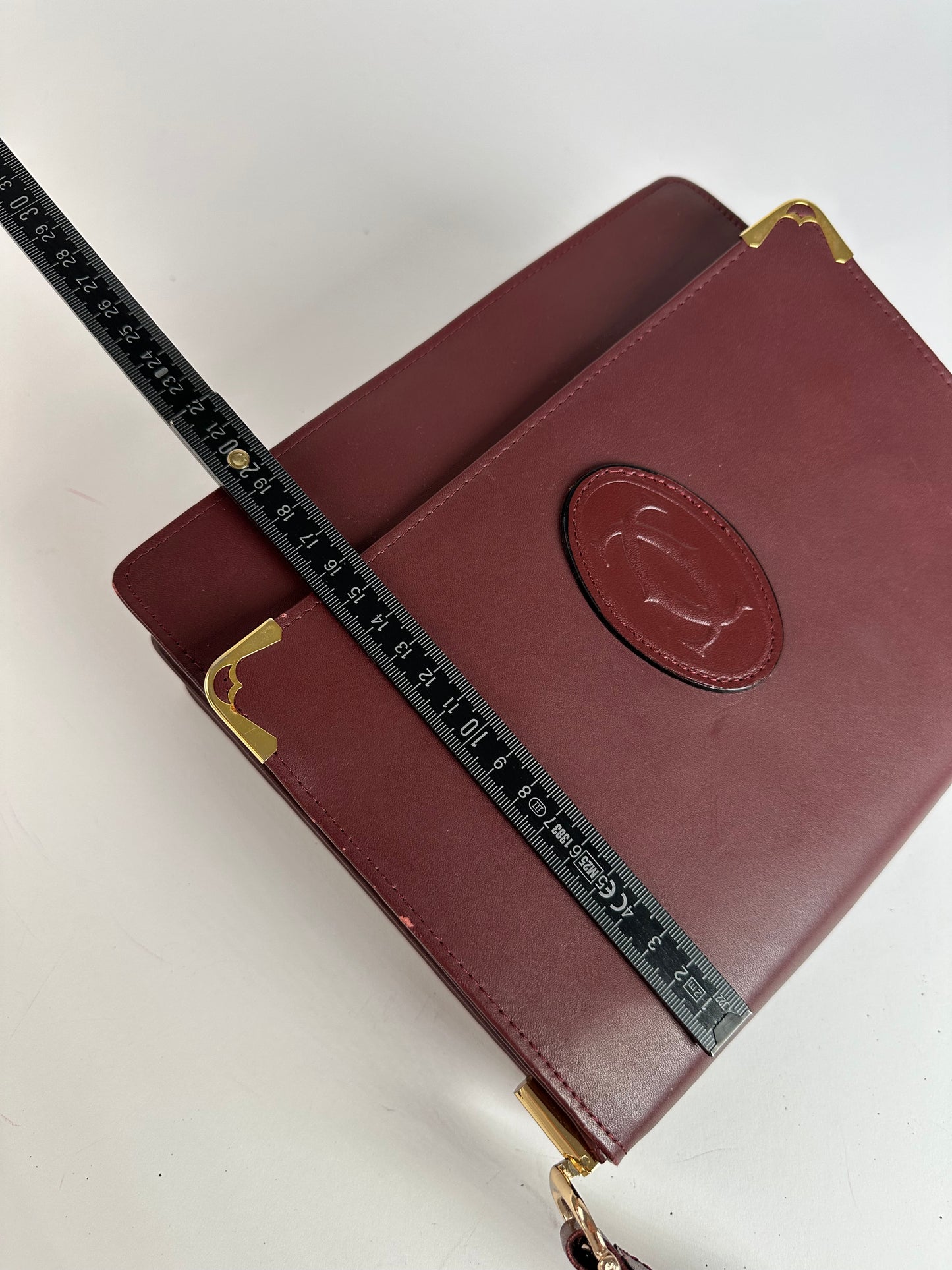 Vintage Cartier Leather Multiway Bag Burgundy
