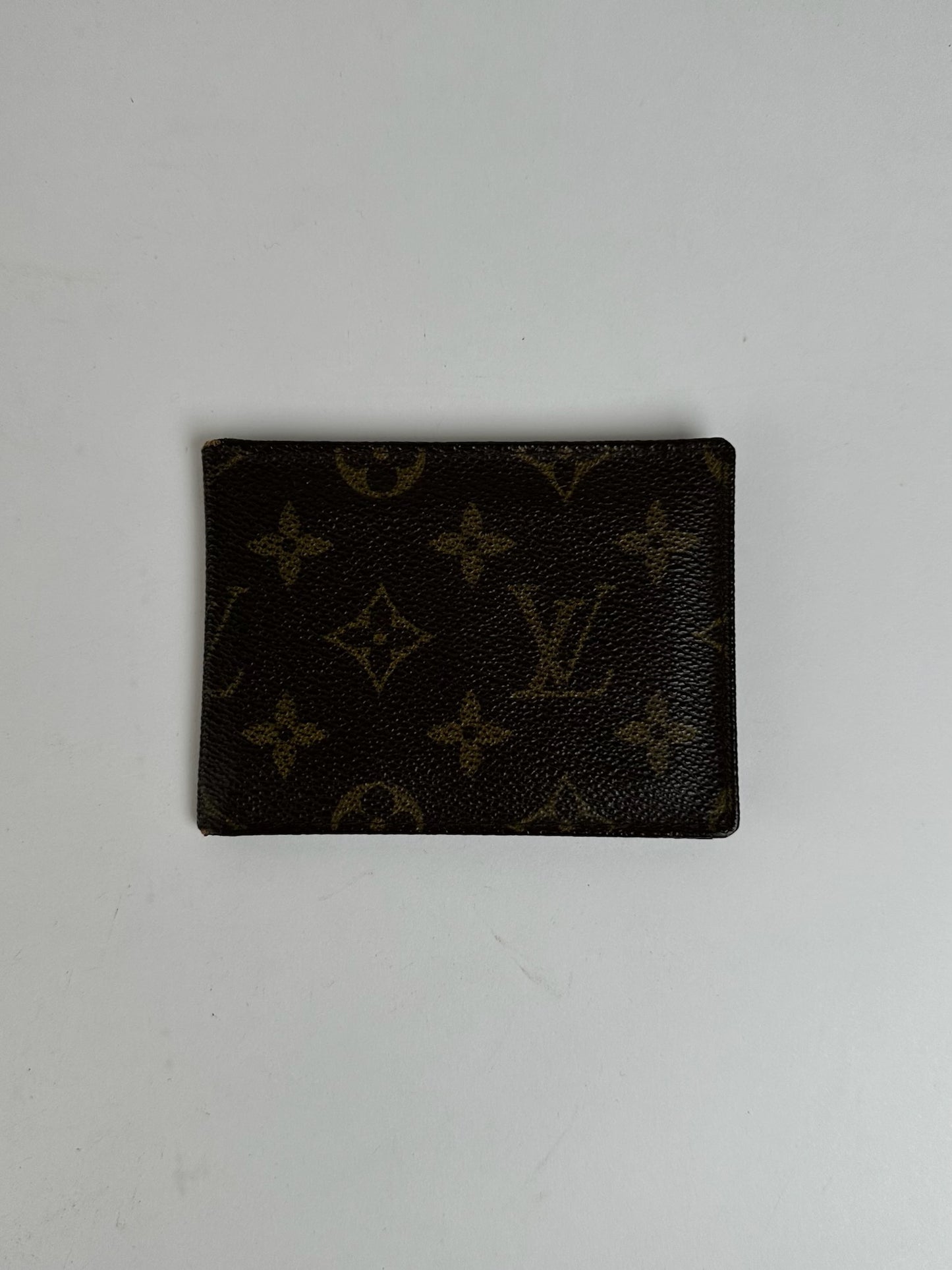 Vintage Louis Vuitton leather Monogram Card Holder Brown