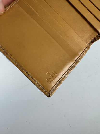 Vintage Gucci Monogram Leather wallet gold