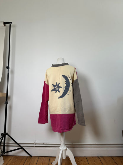 Vintage Kansai Yamamoto Men's Cotton Pullover Cream Rust Grey M