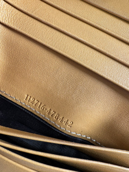 Vintage Gucci Monogram Leather wallet gold