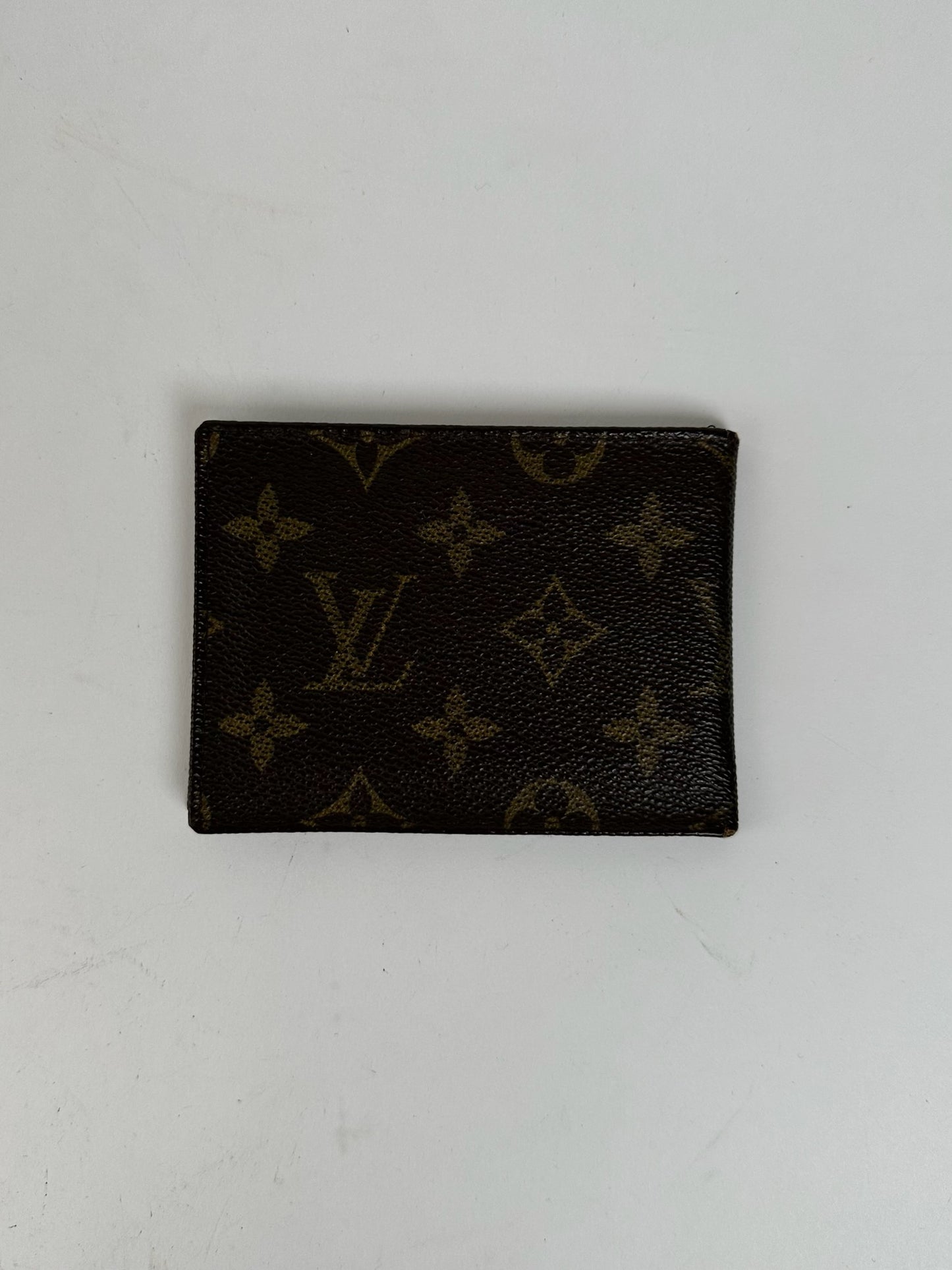 Vintage Louis Vuitton leather Monogram Card Holder Brown