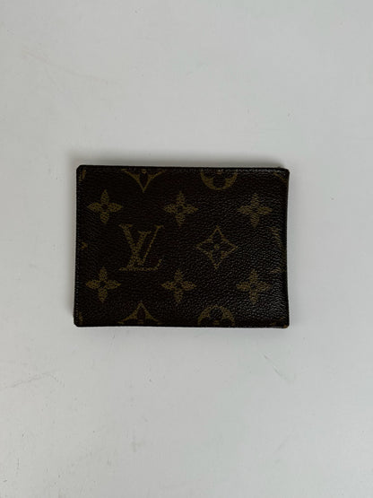 Vintage Louis Vuitton leather Monogram Card Holder Brown