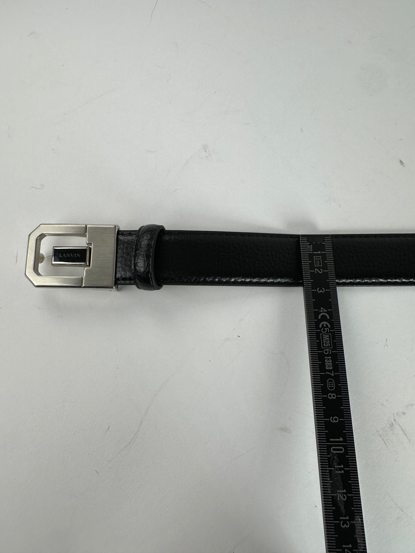 Vintage Lanvin Snake Emblossed Leather Belt Black