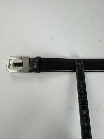 Vintage Lanvin Snake Emblossed Leather Belt Black