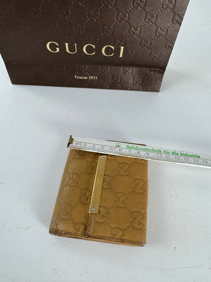 Vintage Gucci Monogram Leather wallet gold
