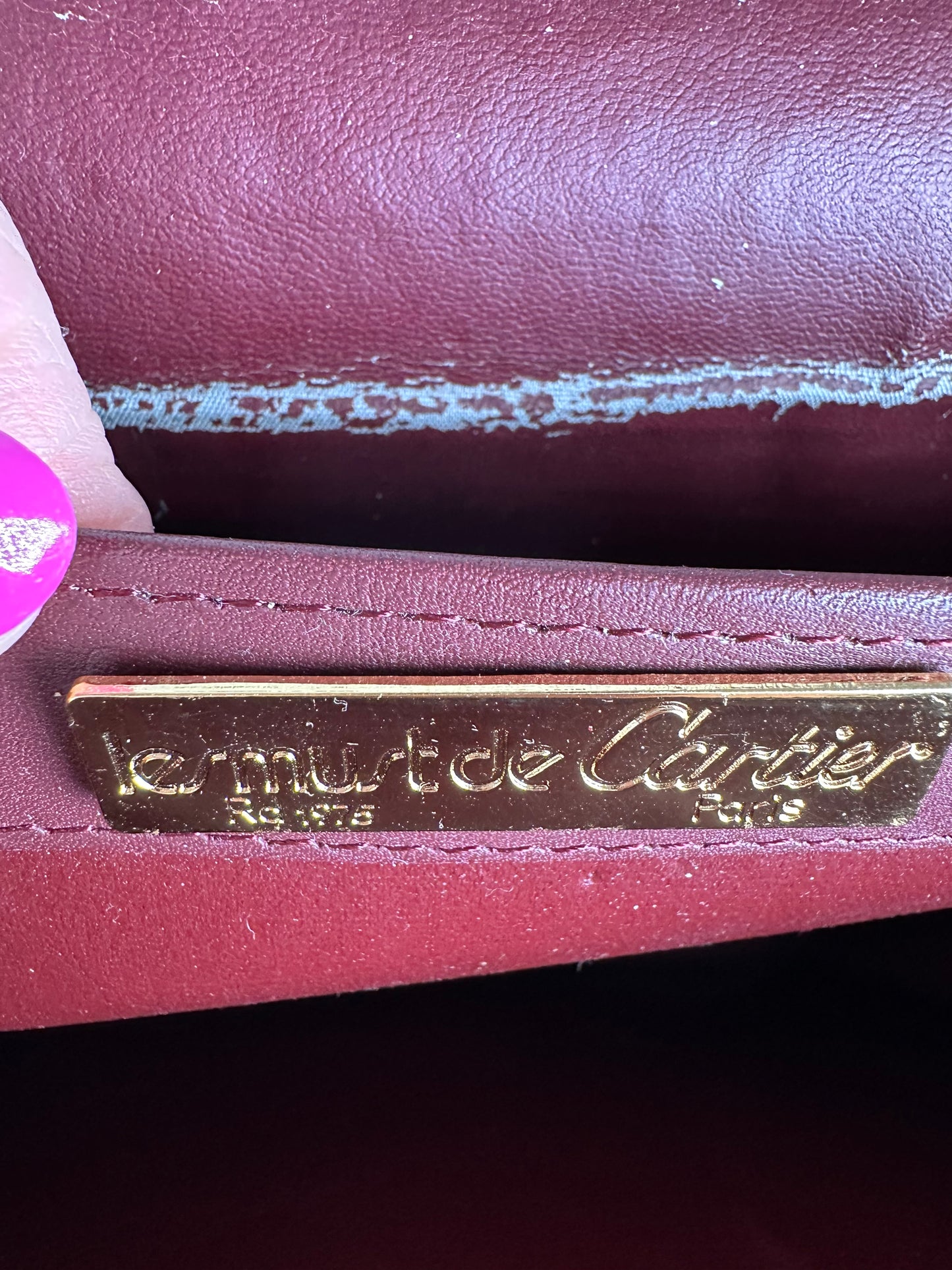 Vintage Cartier Leather Multiway Bag Burgundy