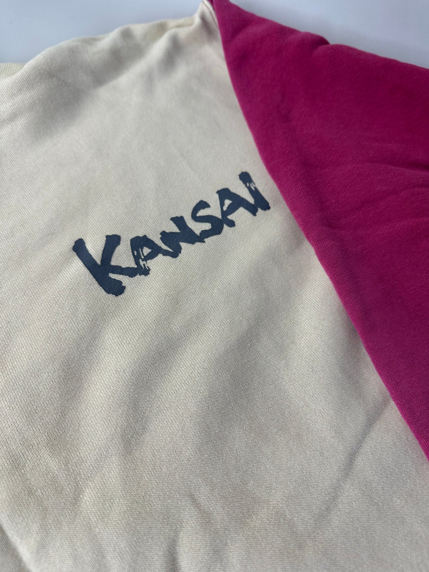 Vintage Kansai Yamamoto Men's Cotton Pullover Cream Rust Grey M