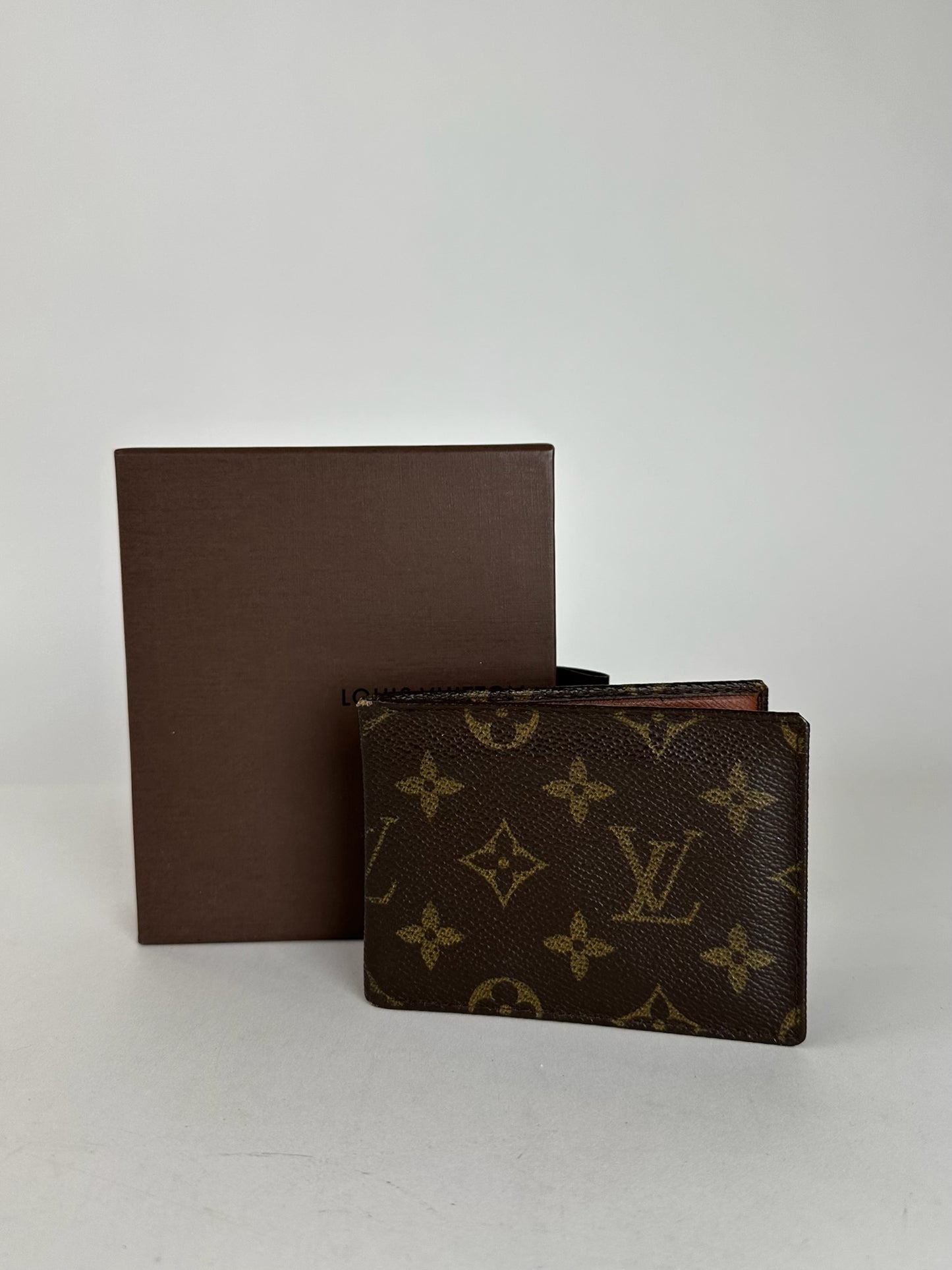 Vintage Louis Vuitton leather Monogram Card Holder Brown