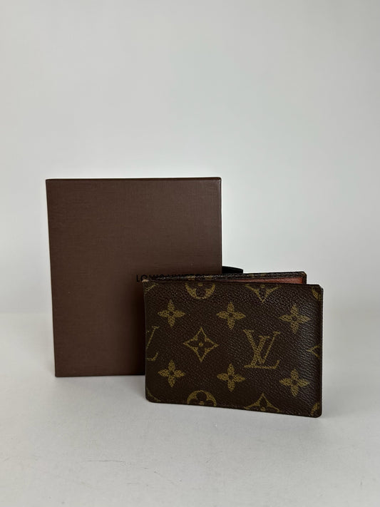 Vintage Louis Vuitton leather Monogram Card Holder Brown