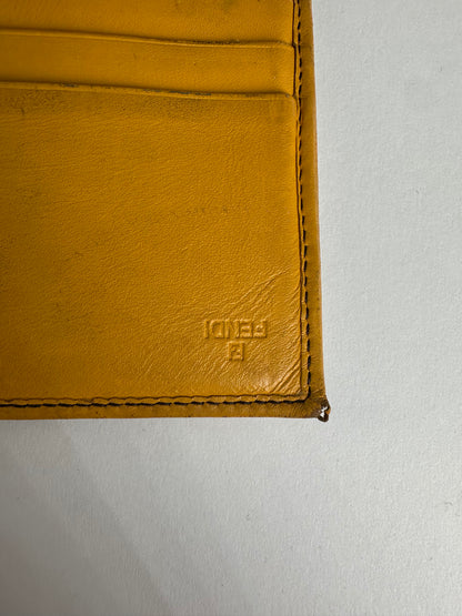 Vintage Fendi FF Monogram Canvas Wallet Brown Yellow