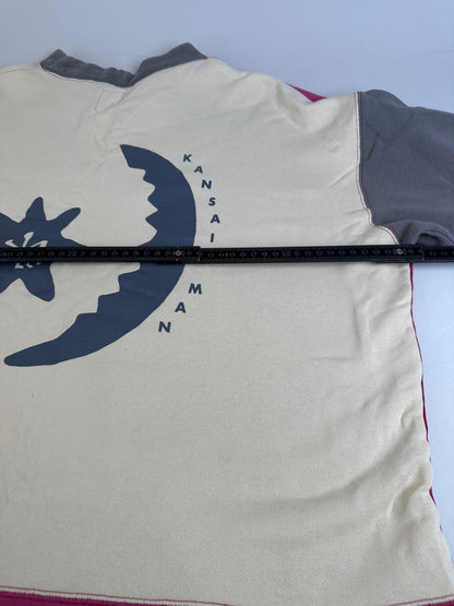 Vintage Kansai Yamamoto Men's Cotton Pullover Cream Rust Grey M