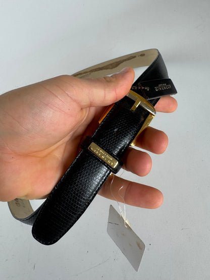 Vintage Givenchy Leather Belt Black