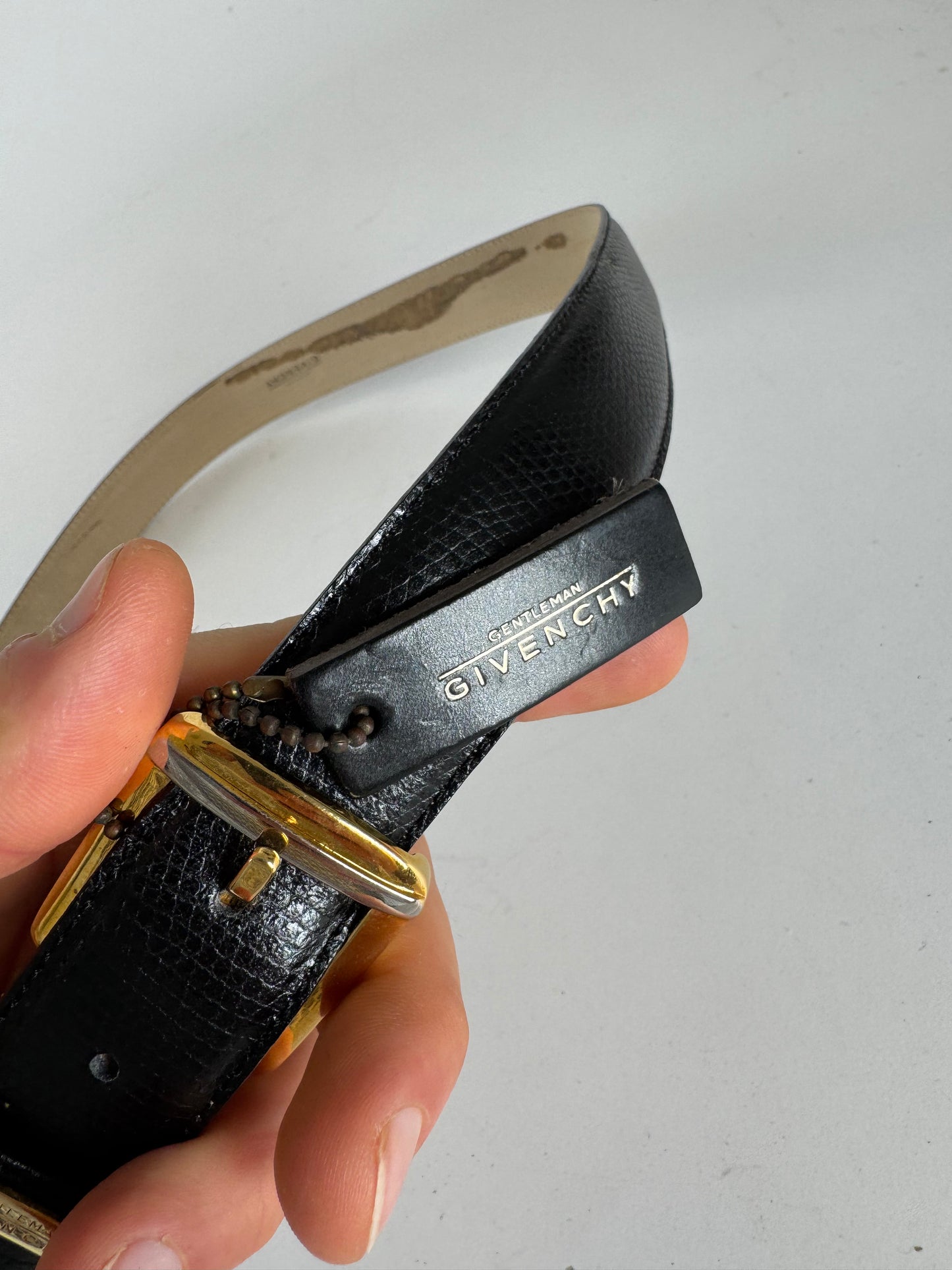 Vintage Givenchy Leather Belt Black