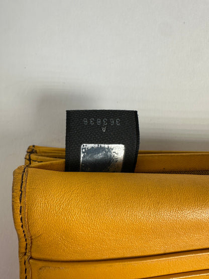 Vintage Fendi FF Monogram Canvas Wallet Brown Yellow