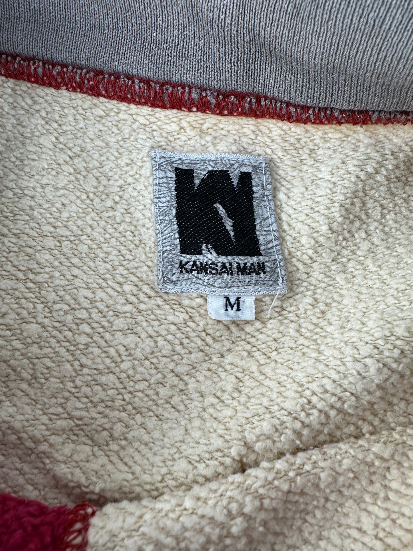 Vintage Kansai Yamamoto Men's Cotton Pullover Cream Rust Grey M
