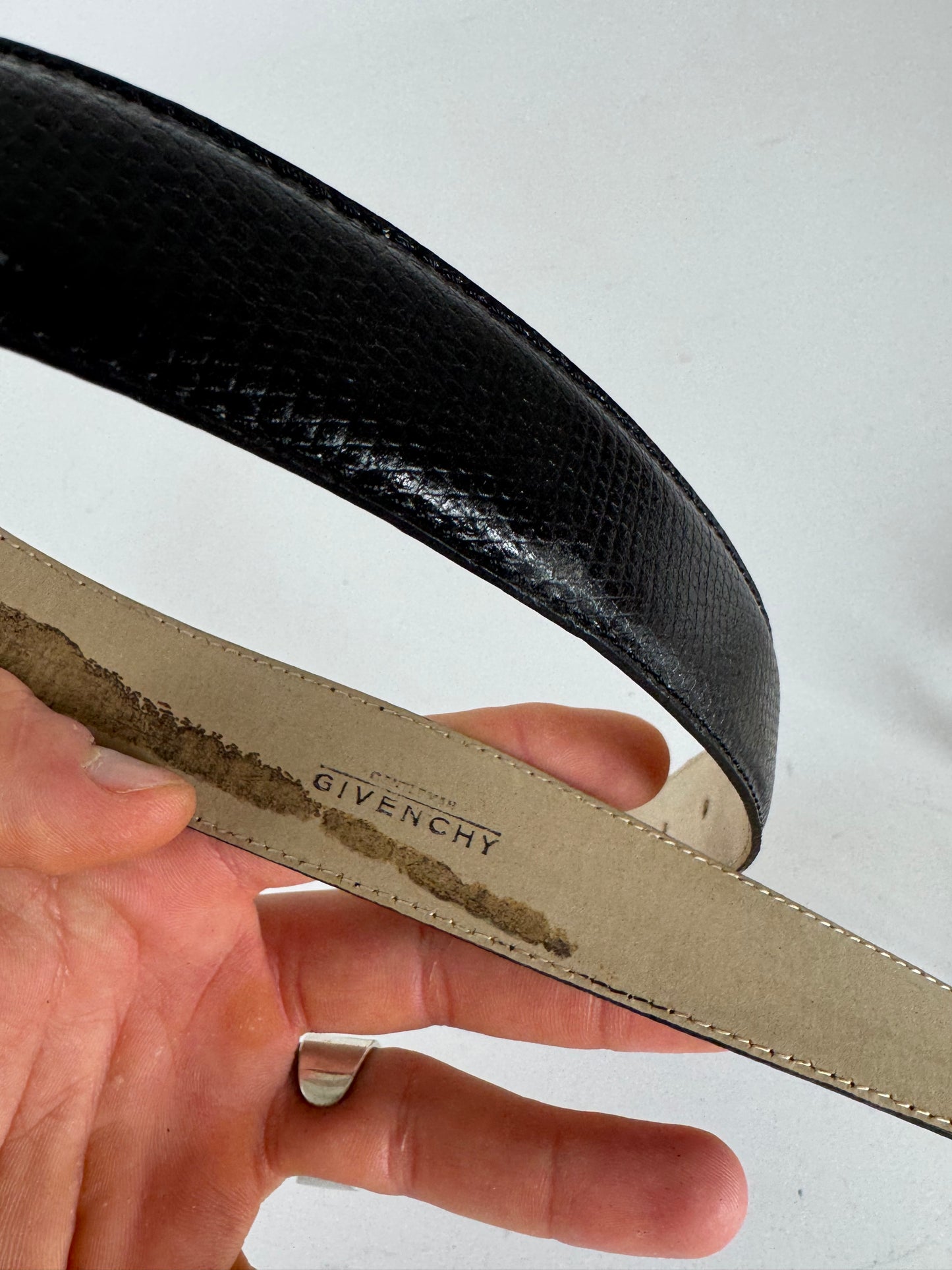 Vintage Givenchy Leather Belt Black