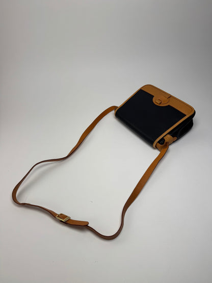 Vintage Courreges Leather Shoulder Crossbody bag Black Brown