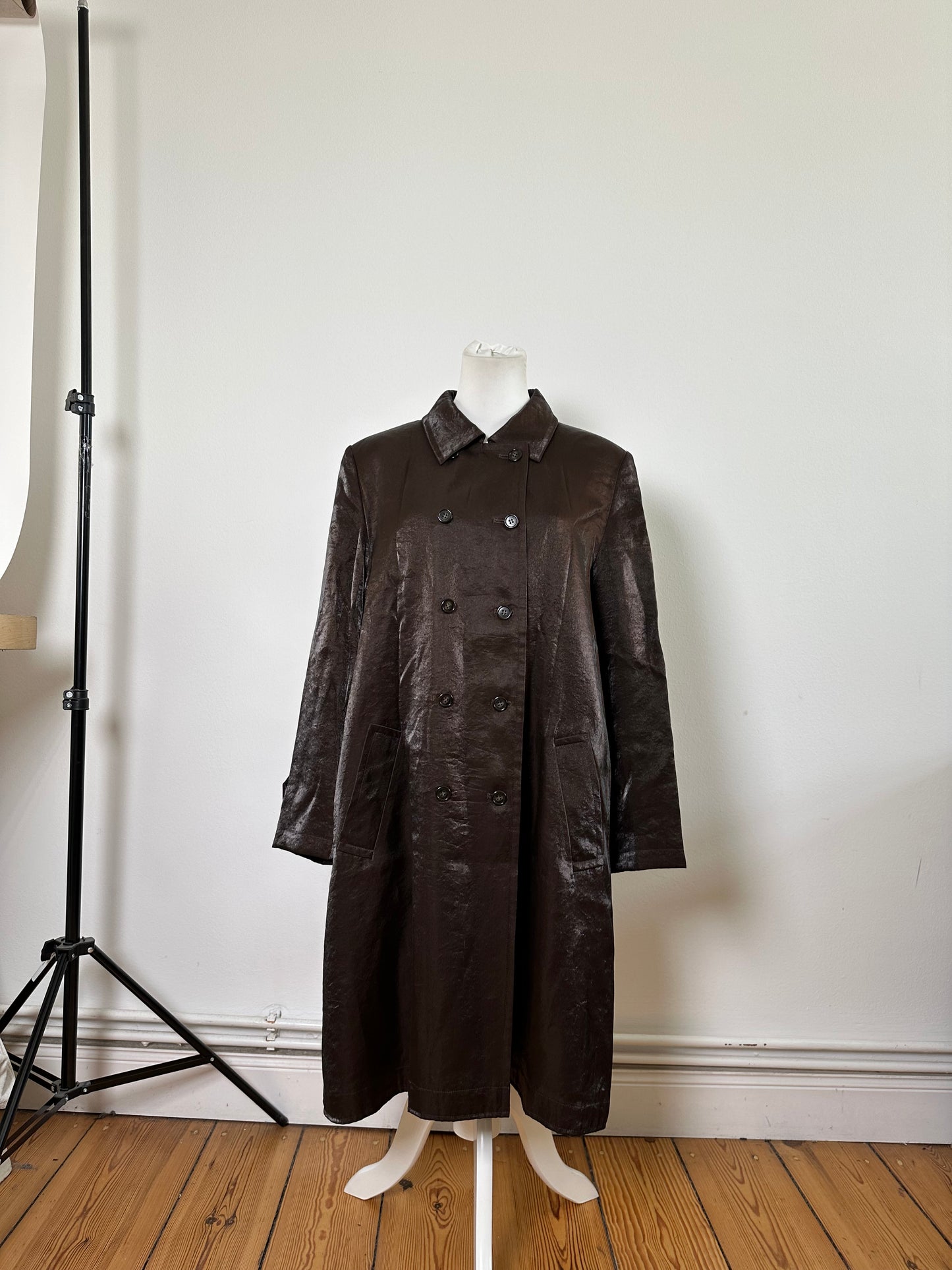 Vintage Givenchy Silk Coat Dark Brown M