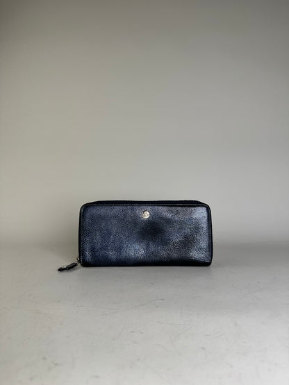 Vintage Vivienne Westwood Leather Long Wallet Navy Silver