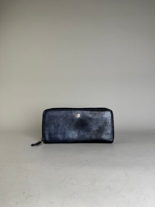 Vintage Vivienne Westwood Leather Long Wallet Navy Silver