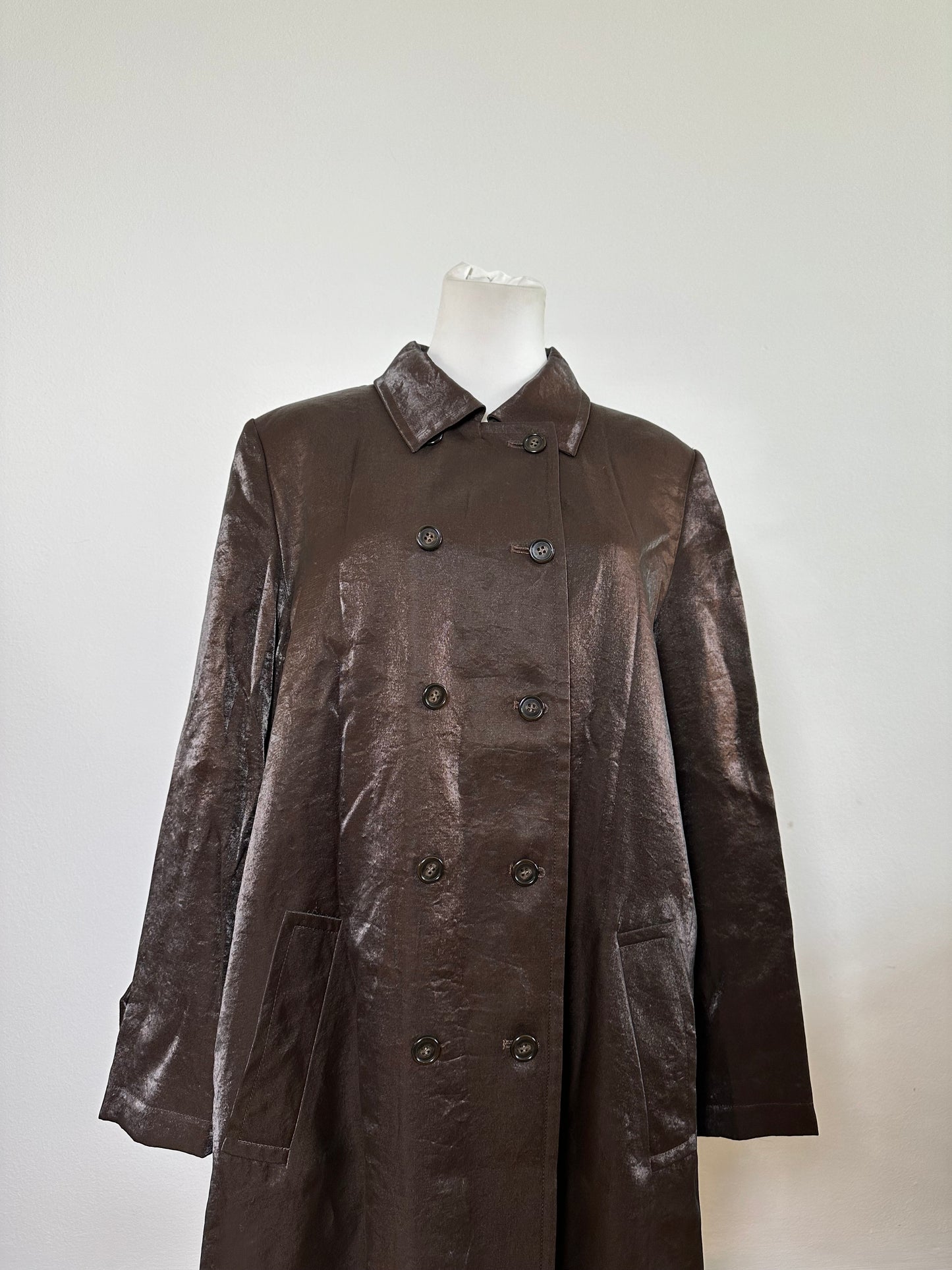 Vintage Givenchy Silk Coat Dark Brown M