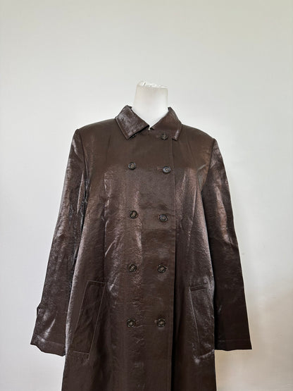 Vintage Givenchy Silk Coat Dark Brown M