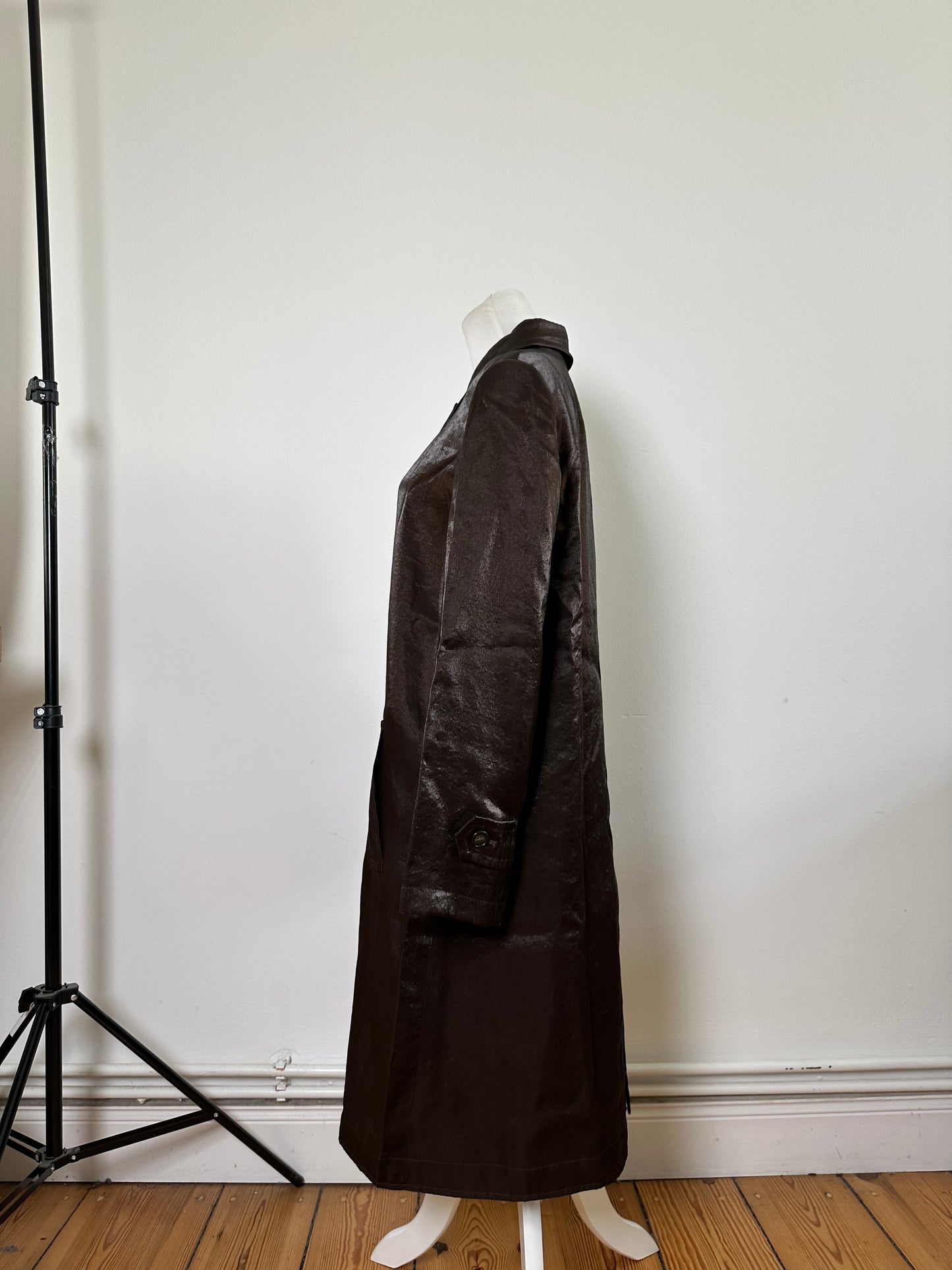 Vintage Givenchy Silk Coat Dark Brown M