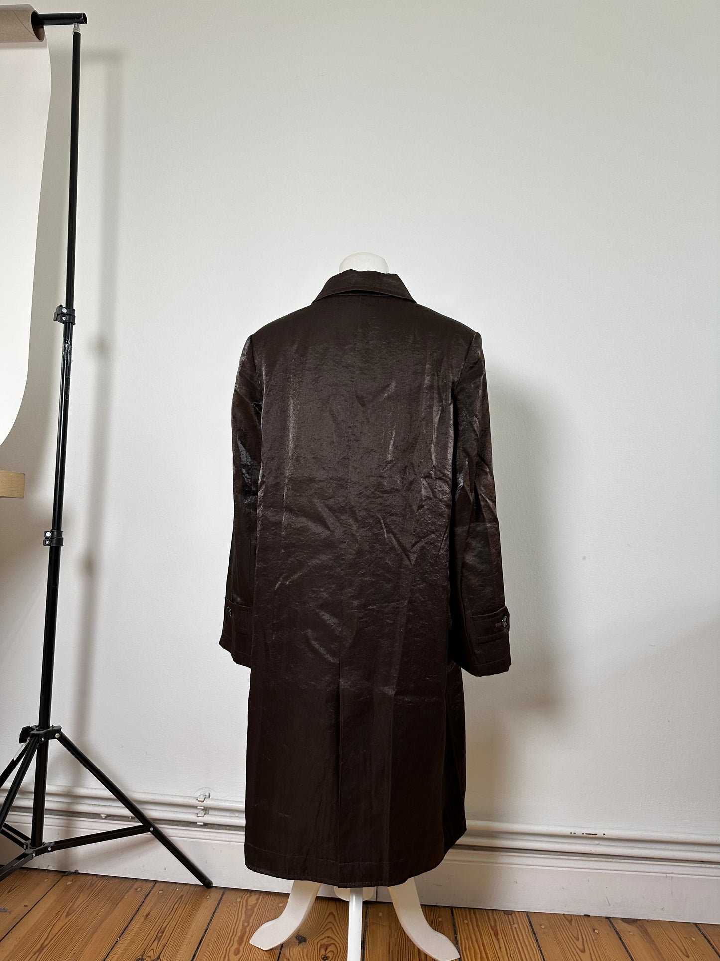 Vintage Givenchy Silk Coat Dark Brown M