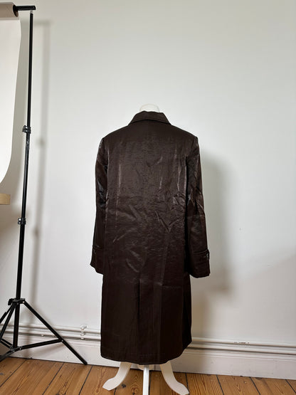 Vintage Givenchy Silk Coat Dark Brown M
