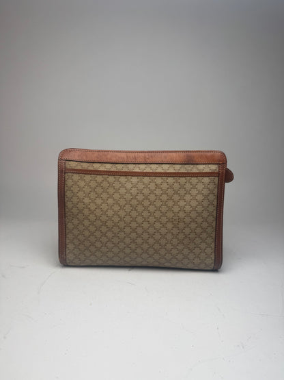 Vintage Celine Paris Leather Clutch beige brown