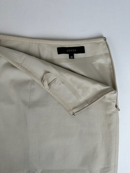 Vintage Gucci Canvas Skirt Beige 40/L