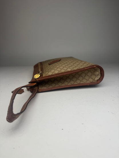 Vintage Celine Paris Leather Clutch beige brown
