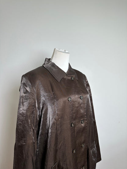 Vintage Givenchy Silk Coat Dark Brown M