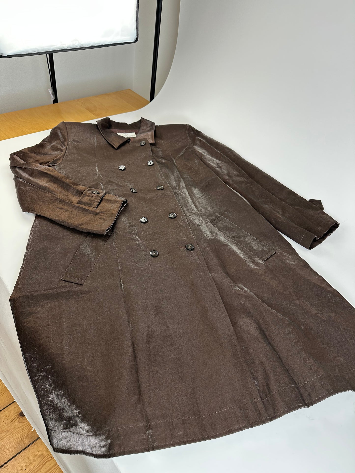 Vintage Givenchy Silk Coat Dark Brown M