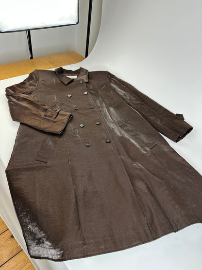Vintage Givenchy Silk Coat Dark Brown M