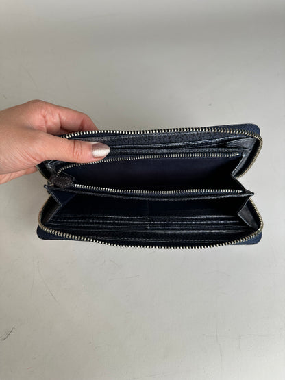 Vintage Vivienne Westwood Leather Long Wallet Navy Silver