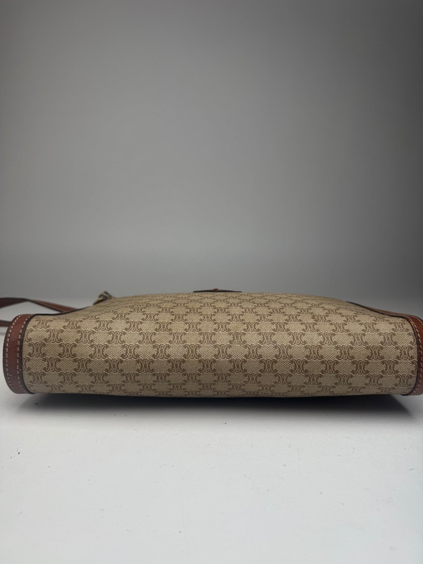 Vintage Celine Paris Leather Clutch beige brown