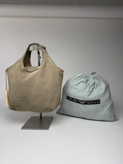 Vintage Emporio Armani Suede Leather bag beige