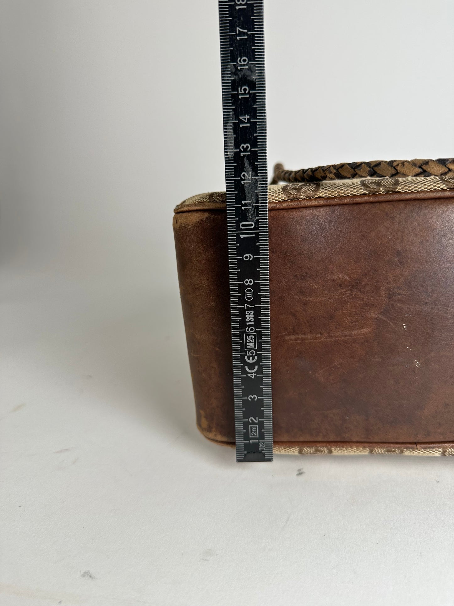 Vintage Gucci Monogram Bucket Bag Beige Brown