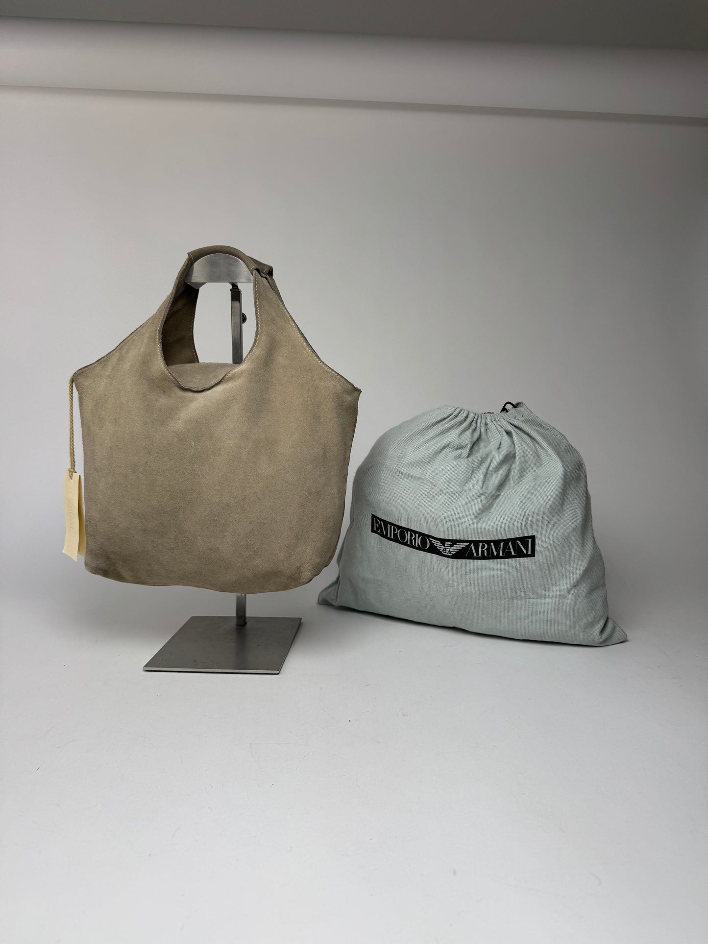 Vintage Emporio Armani Suede Leather bag beige