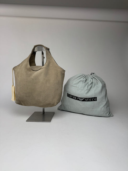Vintage Emporio Armani Suede Leather bag beige