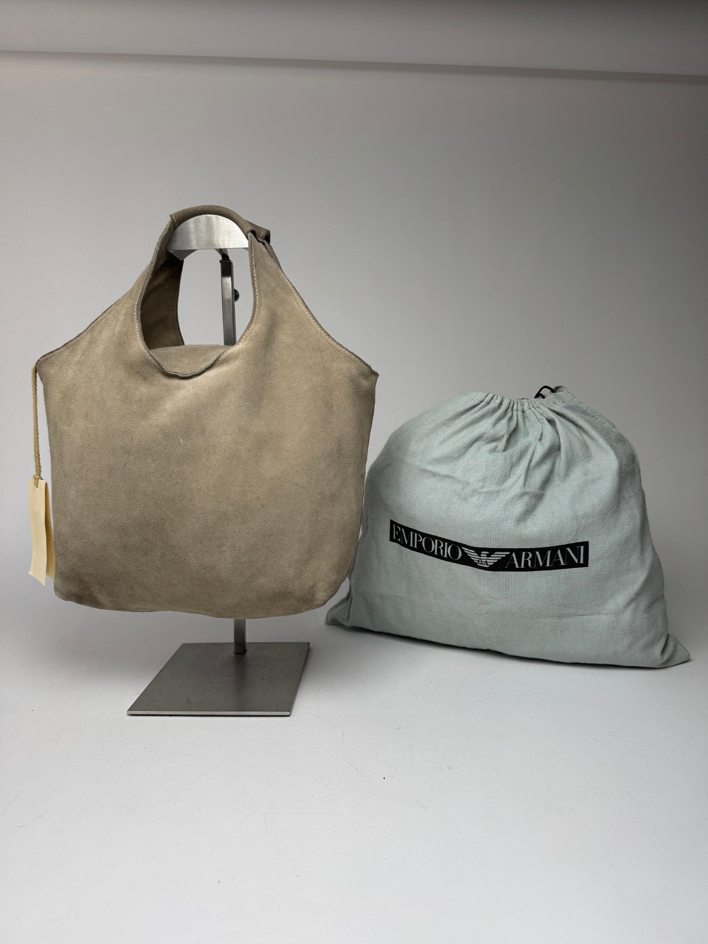 Vintage Emporio Armani Suede Leather bag beige