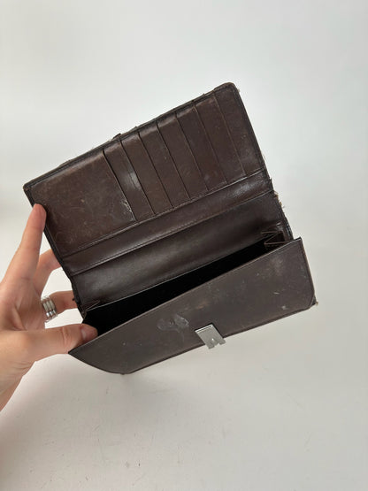 Vintage Gucci Monogramm Leather Wallet Beige