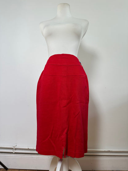 Vintage Dior Red Cotton Blend Skirt L