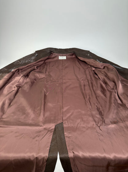 Vintage Givenchy Silk Coat Dark Brown M